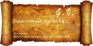 Gyurcsányi Valéria névjegykártya